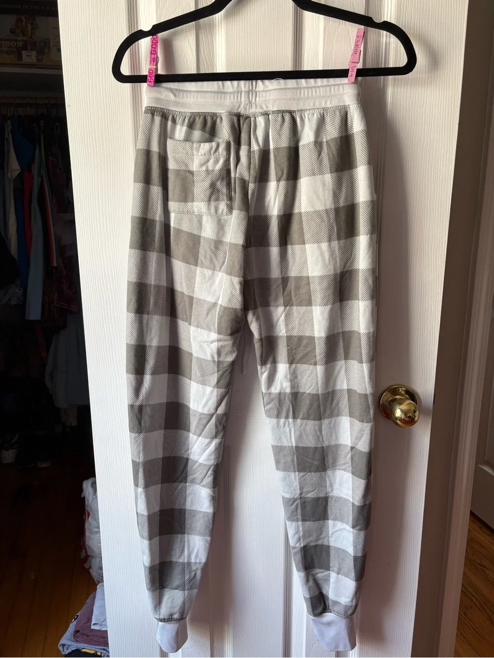 Grey and White checkered pajama set